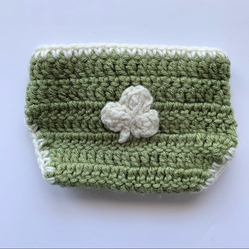 Knit Four Leaf Clover Diaper Cover - Picture 1 of 4